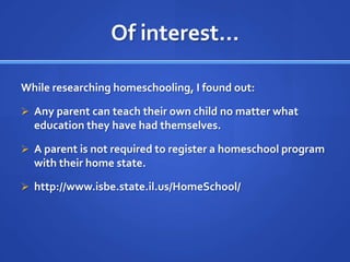 Her daughter is also in extra curricular activities with other children her age.Video:One student’s day of homeschooling.ClickClick here if videoIsn’t working