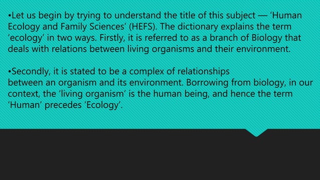 Introduction Human Ecology and Family Sciences chapter 1 | PPTX ...