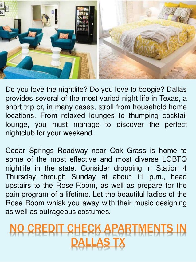 No credit check apartments in dallas tx