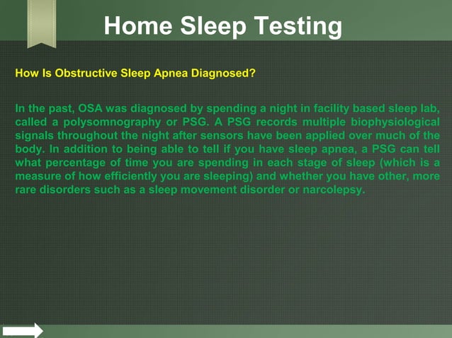 Home sleep testing | PPT | Ear, Nose and Throat Conditions | Diseases ...