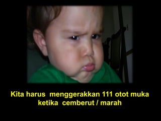 Kita harus menggerakkan 111 otot muka
ketika cemberut / marah
 