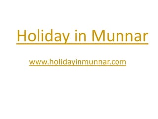 Holiday in Munnar www.holidayinmunnar.com 