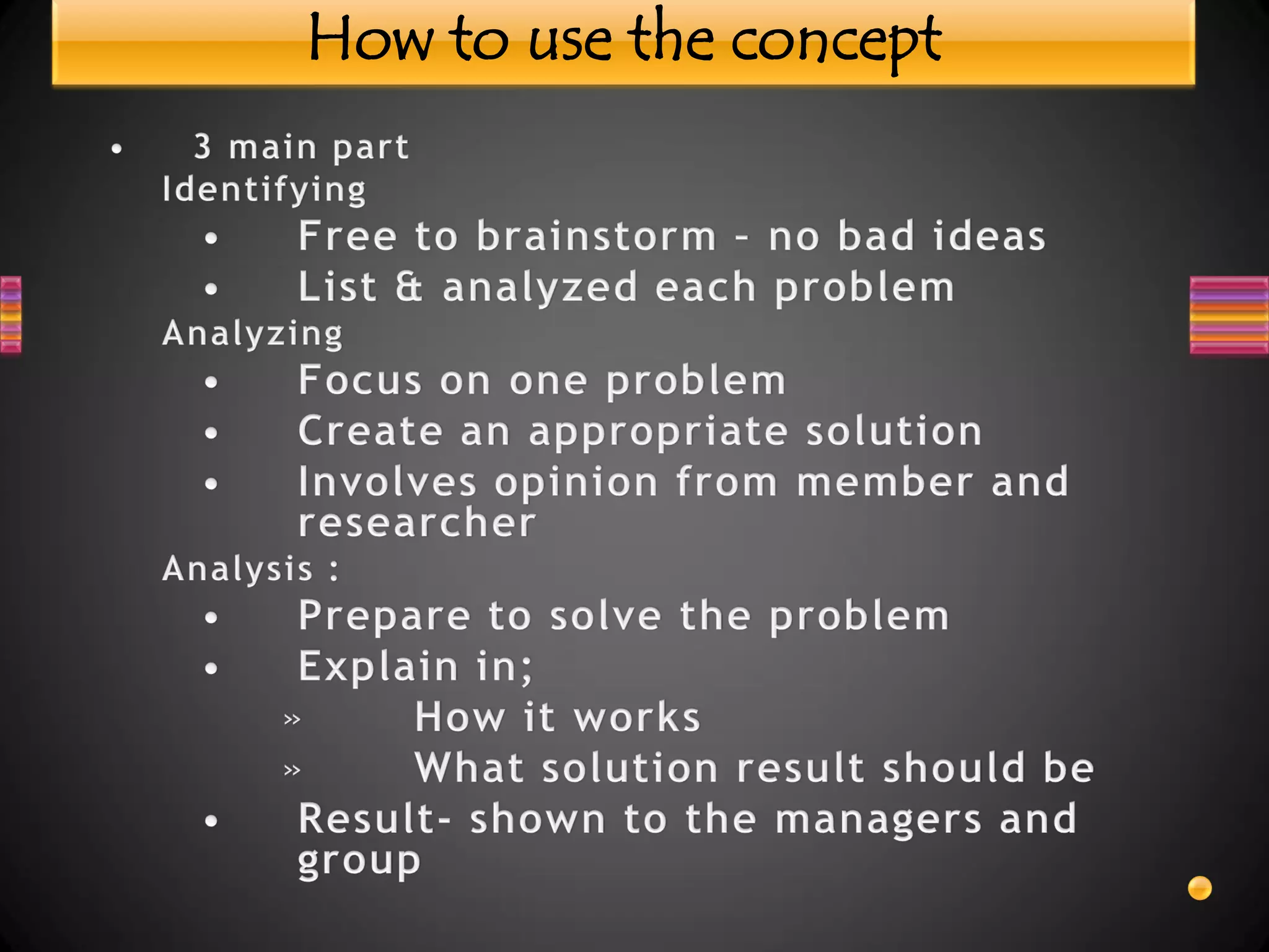 How to use the concept
 