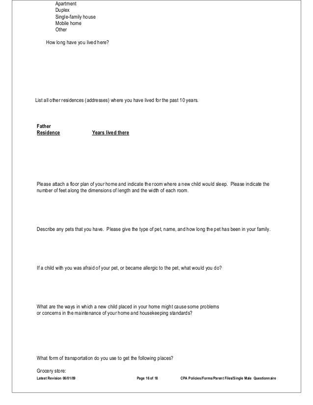 single parent family questionnaire Questionnaires were administered during the fall of each year of the study type of autonomy created in single parent households requires the child to make. single parent family questionnaire Questionnaires were administered during the fall of each year of the study type of autonomy created in single parent households requires the child to make.
