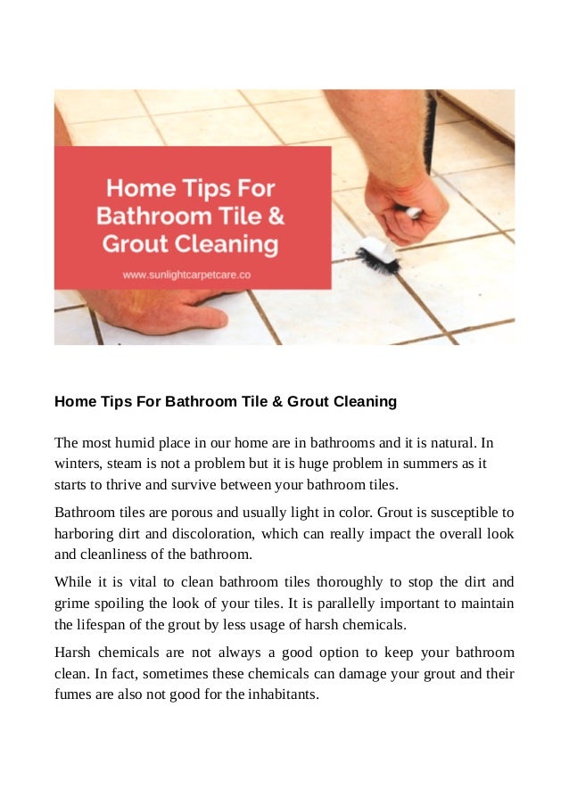 Home Tips For Bathroom Tile Grout Cleaning