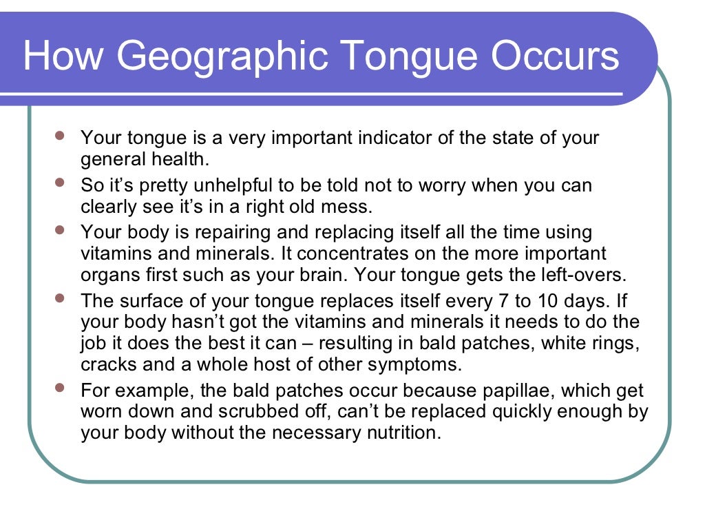 Home treatment for geographic tongue