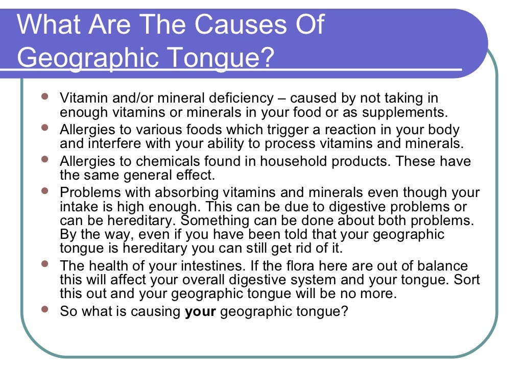 Home treatment for geographic tongue