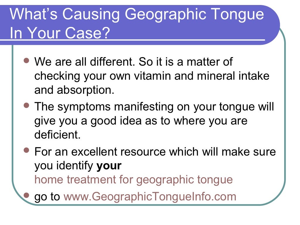 Home treatment for geographic tongue