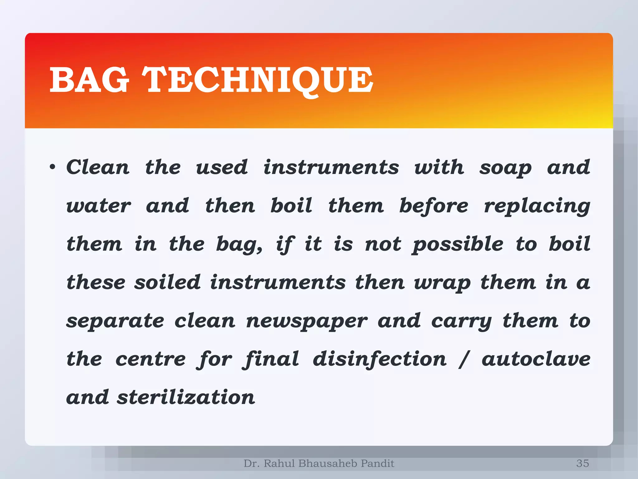 Home visit & bag technique | PPTX