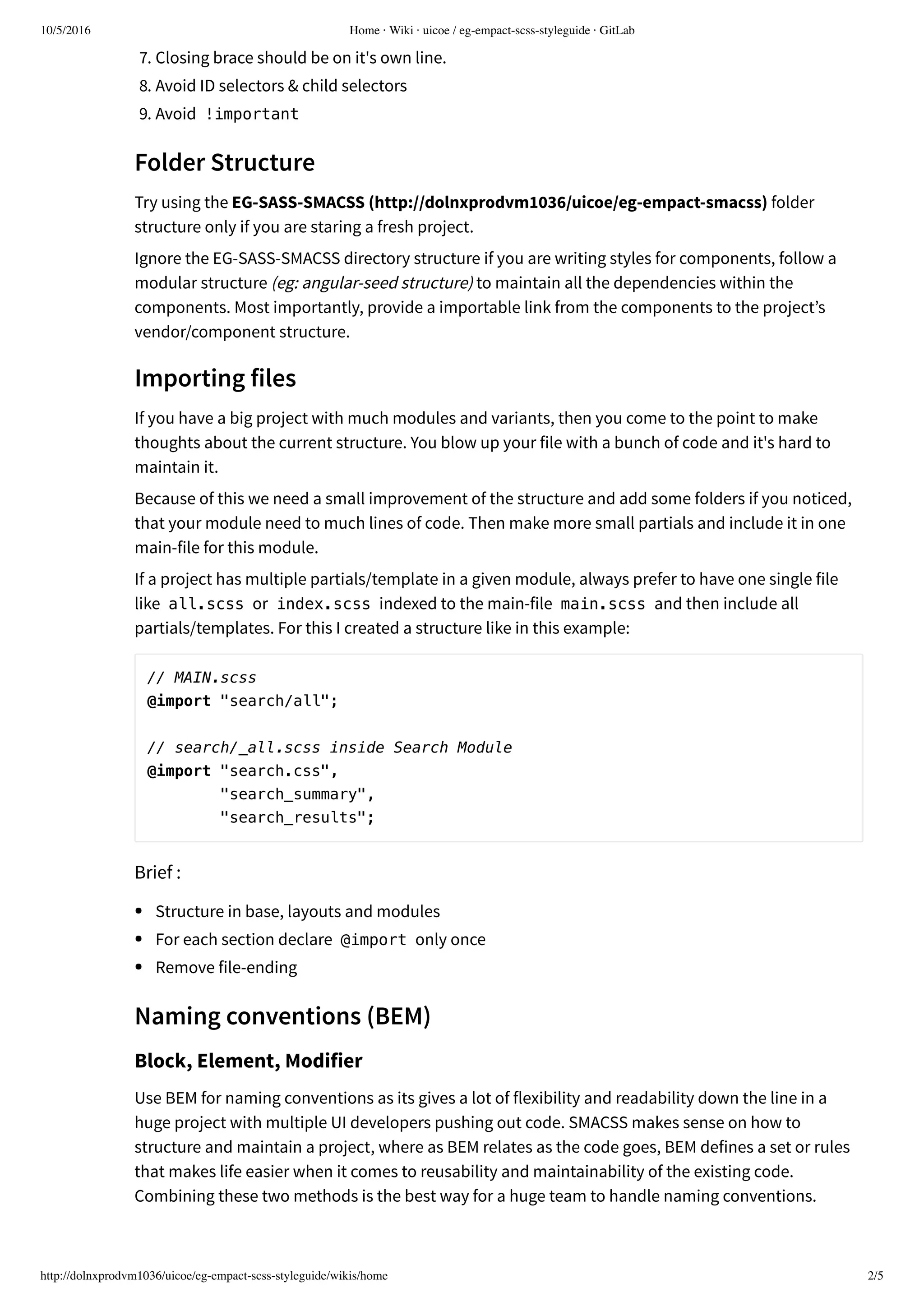 SCSS Styleguide | PDF