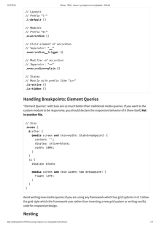 SCSS Styleguide | PDF