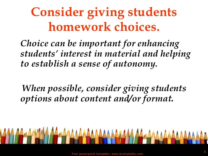 Purpose of giving homework to students