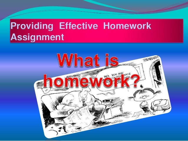 effective homework assignments