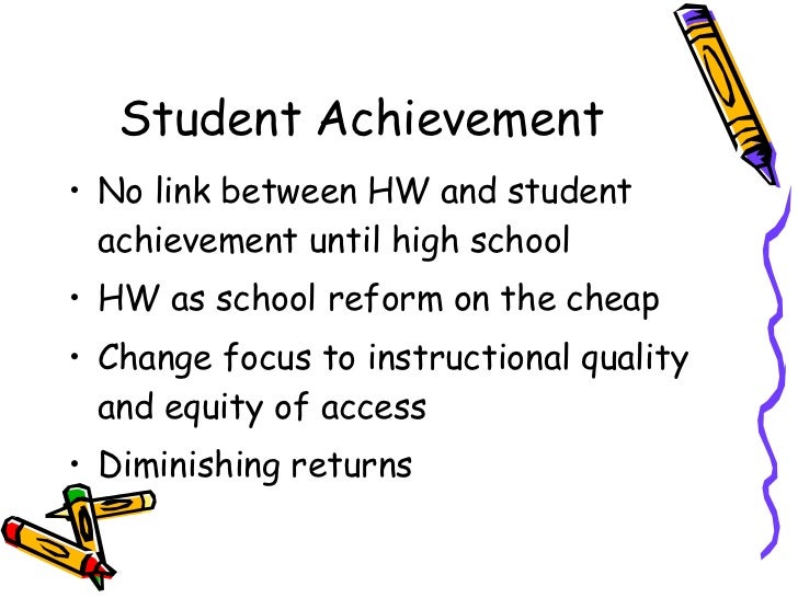 Correlation between homework achievement