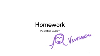 Homework
Presenters Journey
 