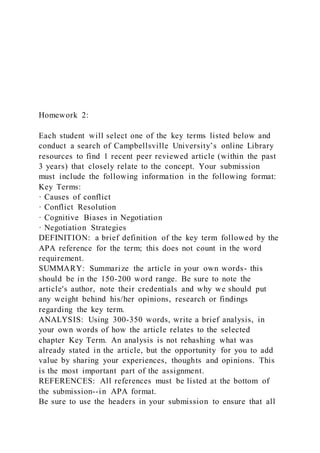 Homework 1 each student will select one of the key terms liste | PDF