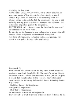 Homework 1 each student will select one of the key terms liste | PDF