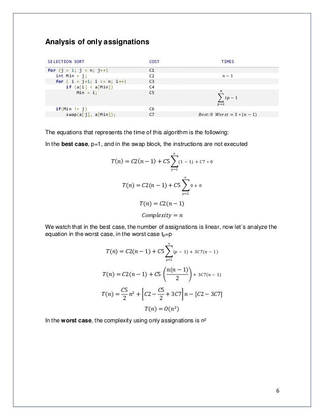 Analisys Of Selection Sort And Bubble Sort