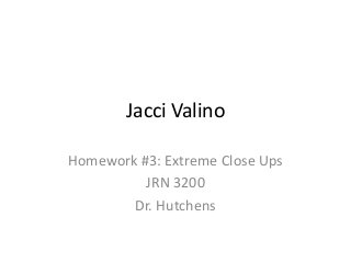 Jacci Valino

Homework #3: Extreme Close Ups
          JRN 3200
        Dr. Hutchens
 