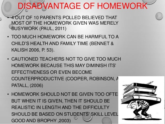 homework in disadvantages