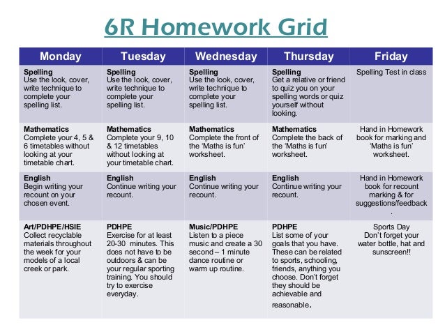 Fun homework activities year 4