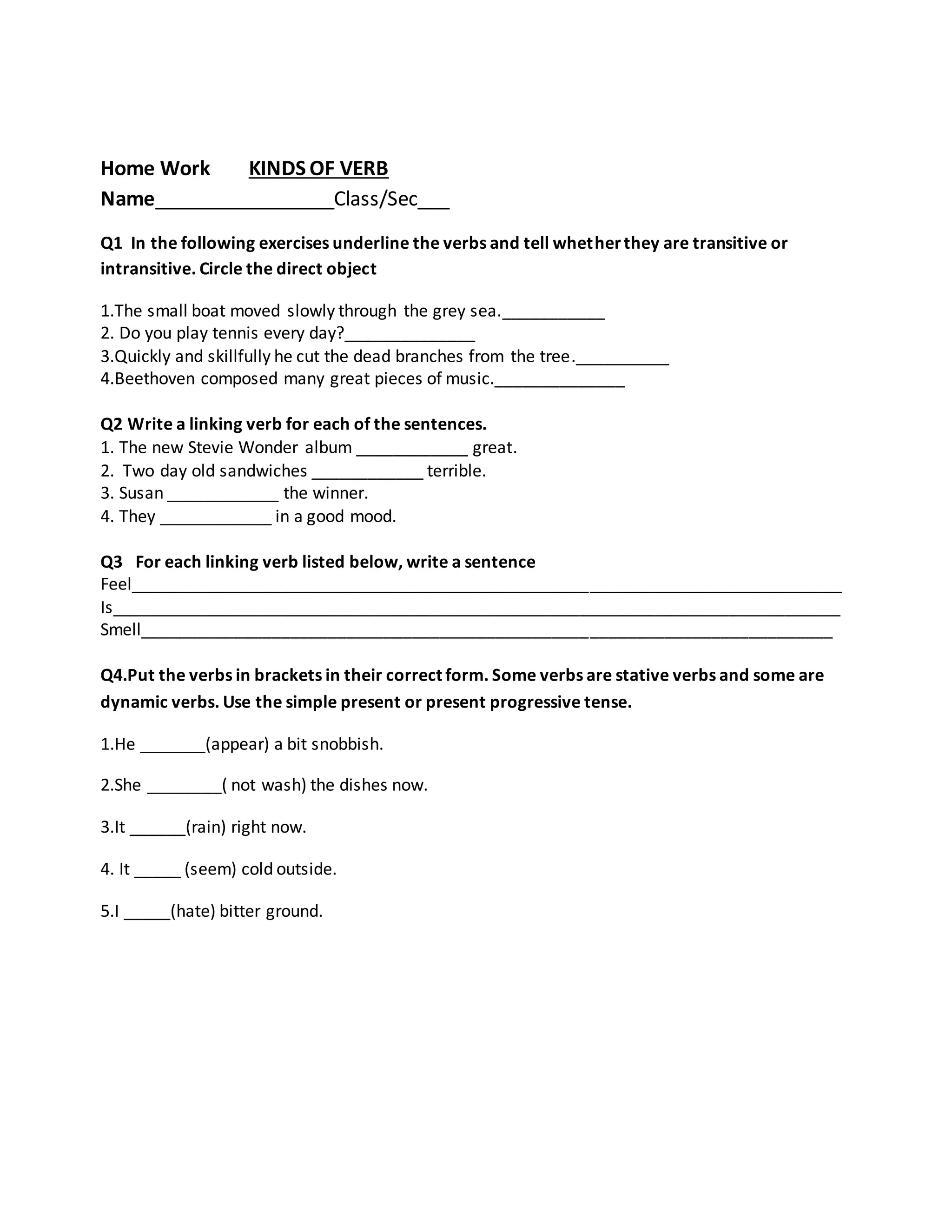 home-work-kinds-of-verb-pdf