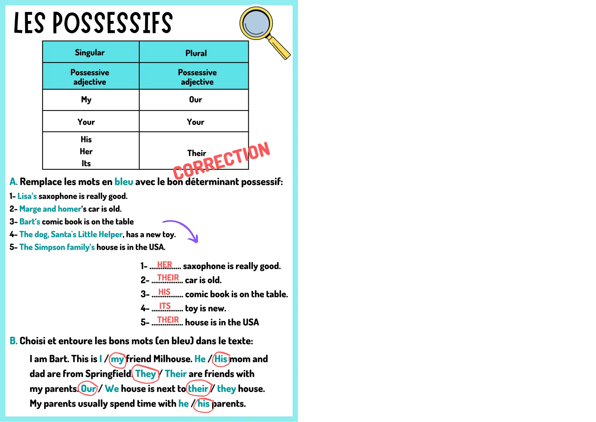 Homework les possessifs classe de 6e.pdf