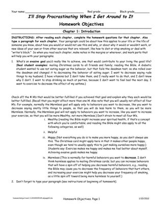Homework Objectives 1-3