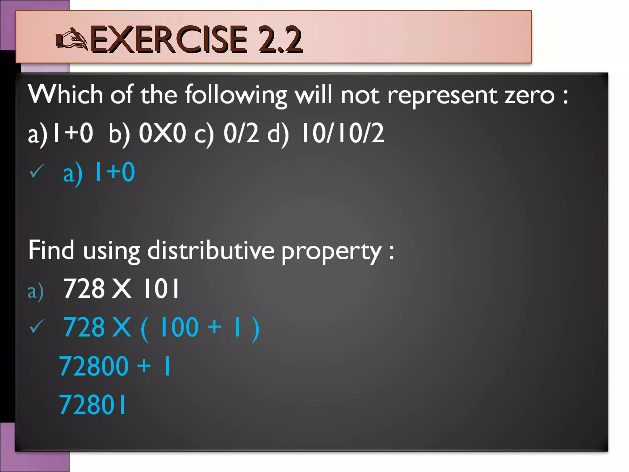EXERCISE 2.2EXERCISE 2.2
 