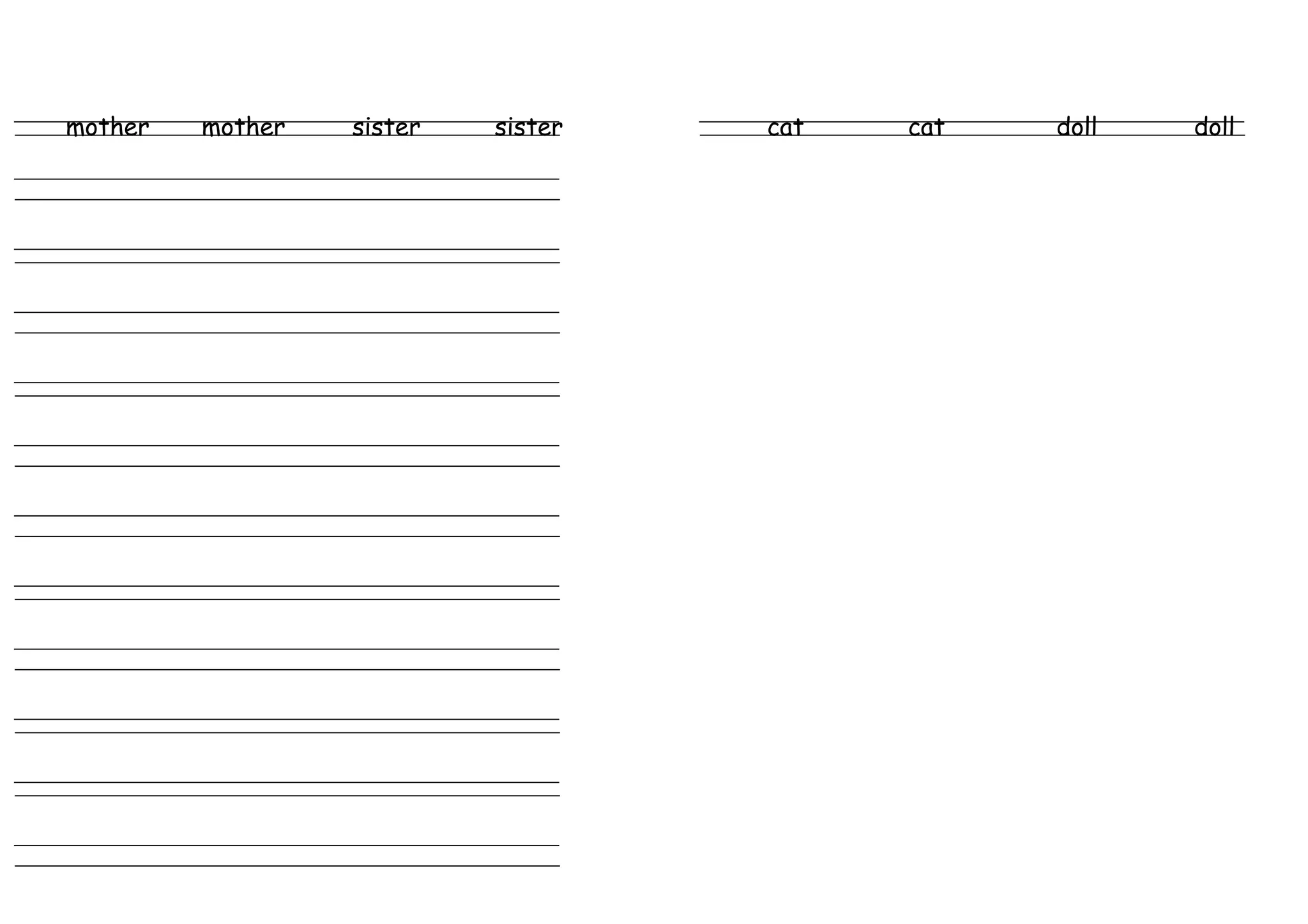 mother mother sister sister cat cat doll doll
 