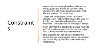 Data Constrain Examples Data Modeling using Microsoft Access v 123 | PPTX