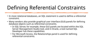 Referential Data Examples Data Modeling using Microsoft Access v 123 | PPTX