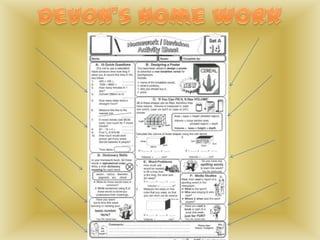 Home work set a 14 devon