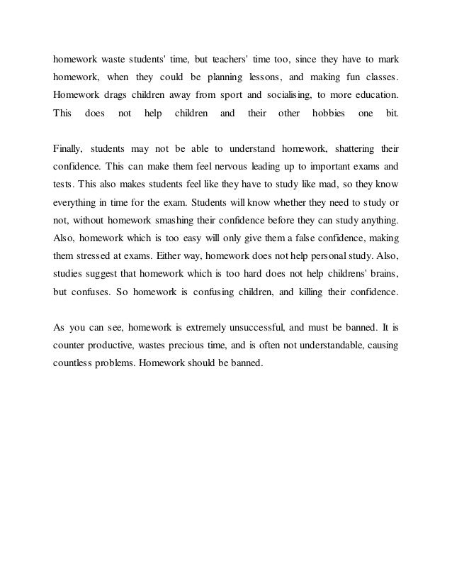 Homework should be banned essay