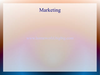 Marketing




www.homeworld.bigbig.com
 