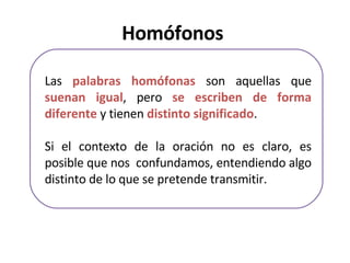 HomóFonos Y Acento Diacritico | PPT