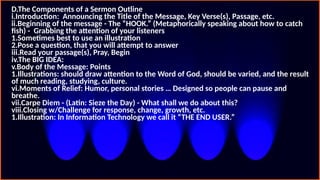 Homilical Outline Homiletics - The Art and Skill of Preaching.pptx