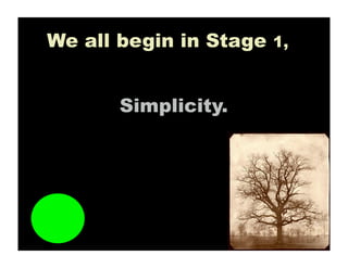 We all begin in Stage 1,


       Simplicity.
 