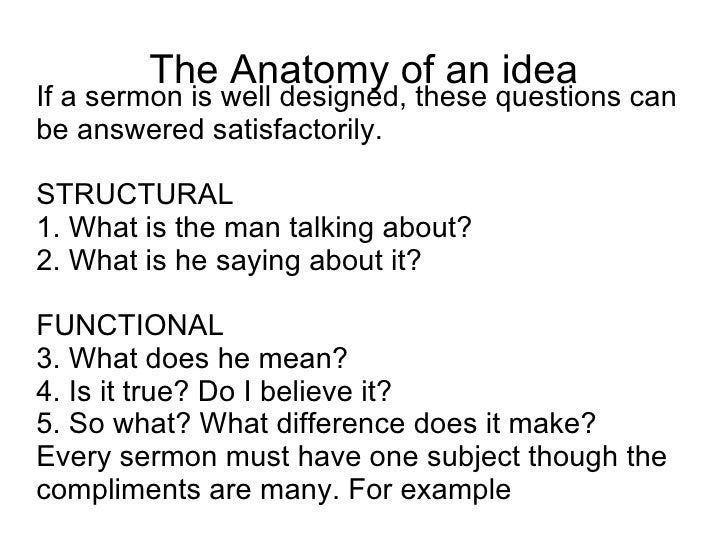 homiletics notes what does text structure mean