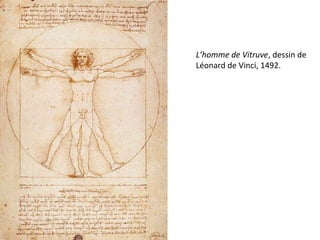 L’homme de Vitruve, dessin de
Léonard de Vinci, 1492.
 