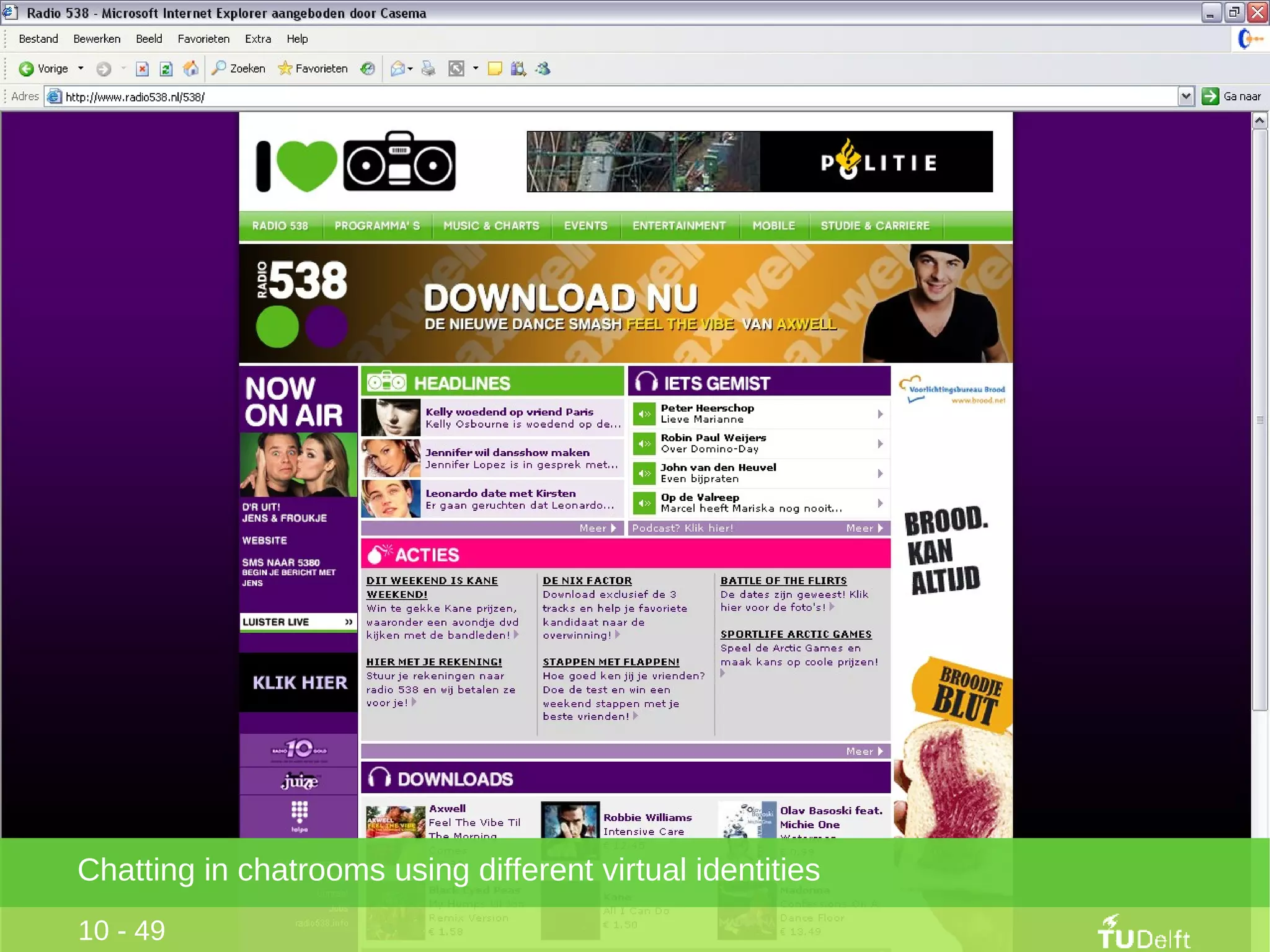 Chatting in chatrooms using different virtual identities 10 - 49 