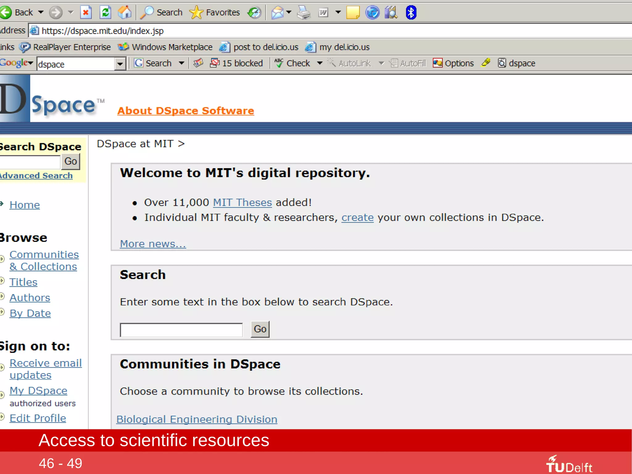 46 - 49 Access to scientific resources 
