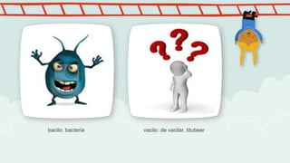 bacilo: bacteria vacilo: de vacilar, titubear
 