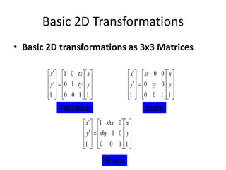Homogeneous representation in geometric transformation | PPT