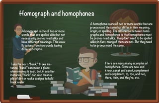 Homograph and homophones :) | PDF