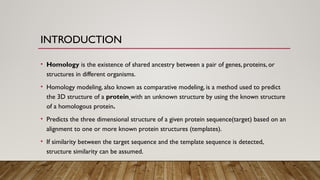 Homology modelling- target finding 1.pptx. | PPTX