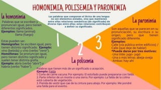 Homonia Homonimia, Polisemia y Paronimia, lengua y literatura | PPTX