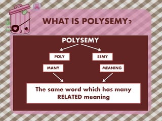 Polysemous Homonym & polysemy | PPTX