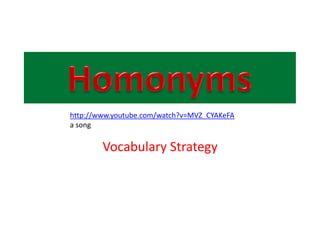 http://www.youtube.com/watch?v=MVZ_CYAKeFA
a song

        Vocabulary Strategy
 