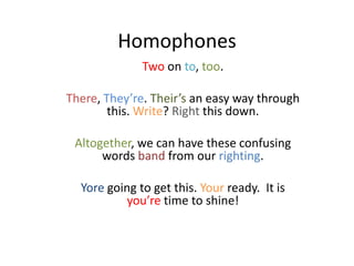 Homophones | PPTX